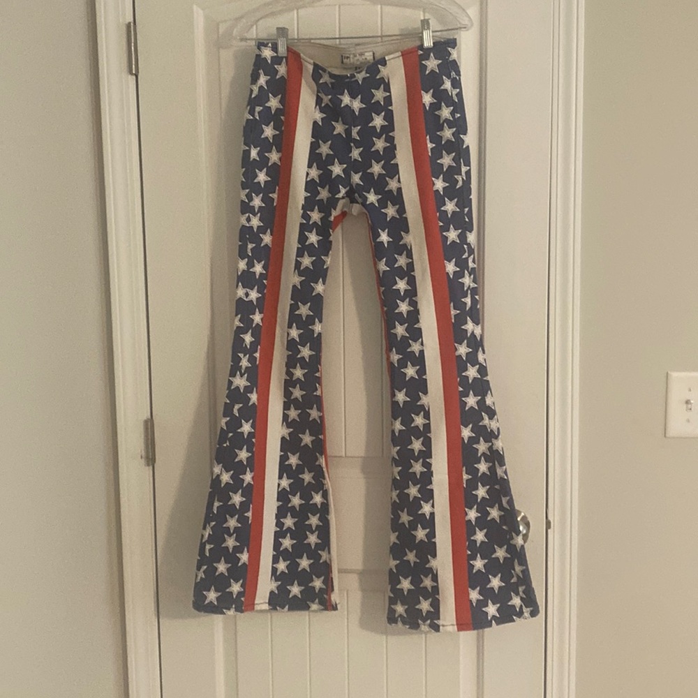 Free People American Flag Flare jeans